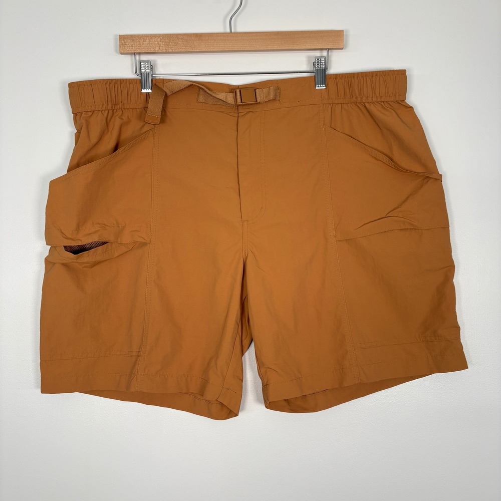 NWT Eddie Bauer Mens Cargo Shorts XXL Brown Sugar EB004134 Hiking Outdoor Belted